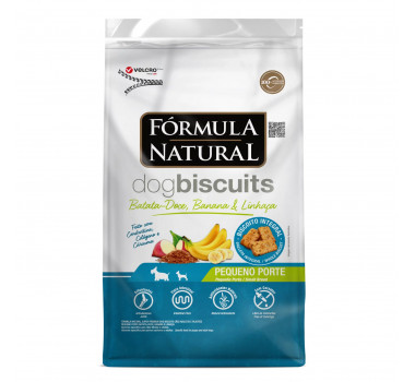 Biscoito Integral Fórmula Natural Dog Biscuits Batata Doce, Banana e Linhaça para Cães Pequeno Porte - 250g