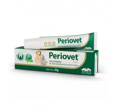 Higienizador Bucal Gel Periovet Vetnil para Cães e Gatos- 25g