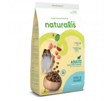 Ração Seca Naturalis Peru e Frango para Cães Adultos Porte Médio e Grande - 20kg