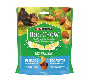 Petisco Dog Chow Carinhos Filhotes Banana e Leite Purina para Cães - 75g