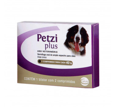 Vermífugo Petzi Plus 2,8g Ceva para Cães - 2 comprimidos