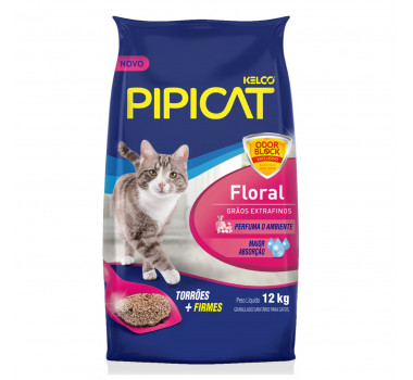 Granulado Sanitário Pipicat Floral Kelco para Gatos - 12kg