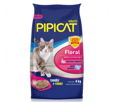 Granulado Sanitário Pipicat Perfumada Floral Kelco para Gatos - 4kg