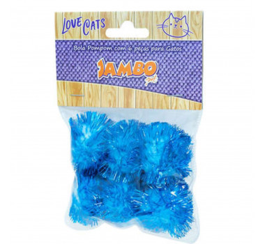 Brinquedo Bola Pompom Jambo para Gatos - 6 unidades