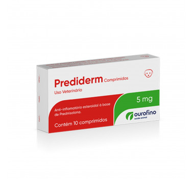 Anti-inflamatório Prediderm 5mg Ourofino para Cães - 10 comprimidos