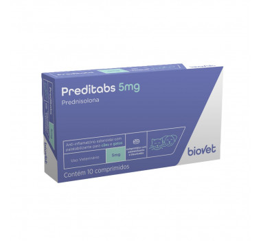 Anti-Inflamatório Preditabs 5mg Biovet para Cães - 10 comprimidos