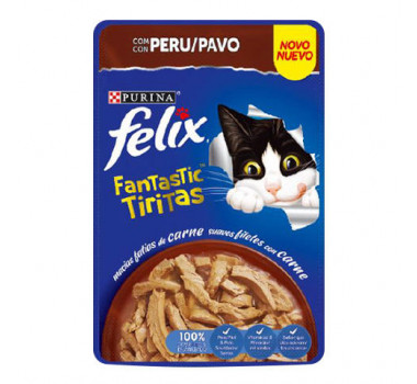 Alimento Úmido Sachê Felix Fantastic Tiritas Sabor Peru - 85g
