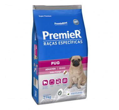 Ração Seca Premier Raças Específicas para Cães Pug Adultos - 7,5kg