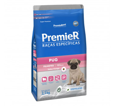 Ração Seca Premier Raças Específicas para Cães Pug Filhotes - 2,5kg