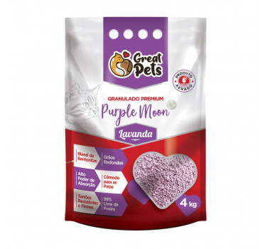 Areia Higiênica Premium Purple Moon Lavanda Great Pets  - 4Kg