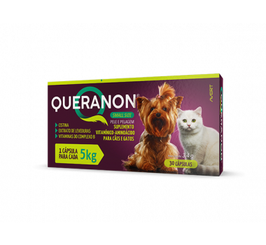 Suplemento Vitamínico Queranon Small Size Avert para Cães e Gatos - 30 cápsulas