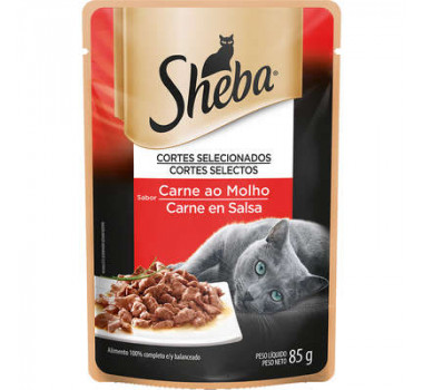 Ração Úmida Sachê Sheba Carne ao Molho Mars para Gatos Adultos - 85g