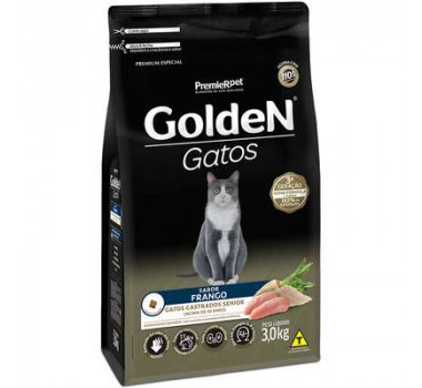 Ração Seca Golden para Gatos Castrados Sênior Frango - 3kg