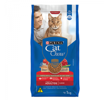 Ração Seca Cat Chow Carne para Gatos Adultos - 1kg