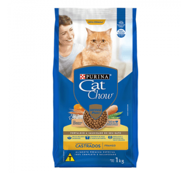 Ração Seca Cat Chow Frango para Gatos Castrados - 1kg