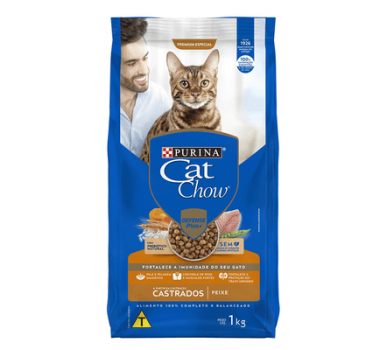 Ração Seca Cat Chow Peixe para Gatos Castrados - 1kg