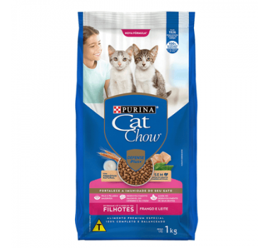 Ração Seca Cat Chow Frango e Leite para Gatos Filhotes - 1kg