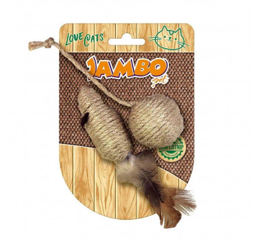 Brinquedo Rato Bola Natural Jambo para Gatos