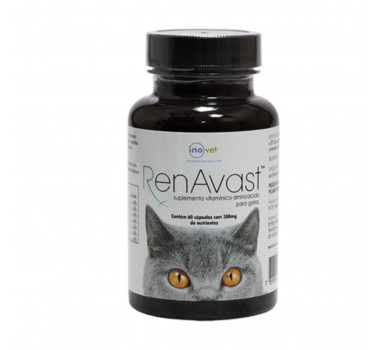 Suplemento Vitamínico Renavast 300mg Inovet para Gatos - 60 cápsulas
