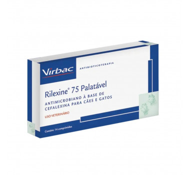 Antimicrobiano Rilexine Palatável 75mg Virbac para Cães e Gatos - 7 comprimidos