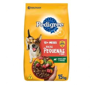 Ração Seca Pedigree para Cães Adultos Raças Pequenas - 15Kg