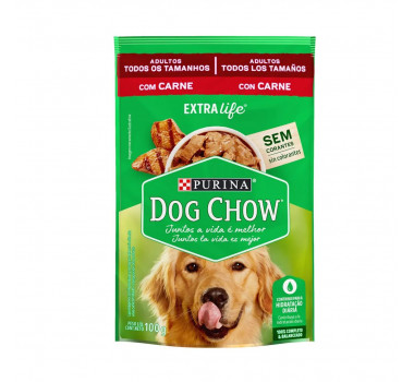 Alimento Úmido Sachê Dog Chow Carne para Cães Adultos - 100g