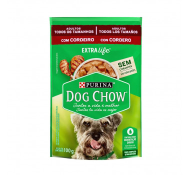 Alimento Úmido Sachê Dog Chow Cordeiro para Cães Adultos - 100g