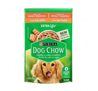  Alimento Úmido Sachê Dog Chow Salmão para Cães Adultos Mini e Pequenos - 100g