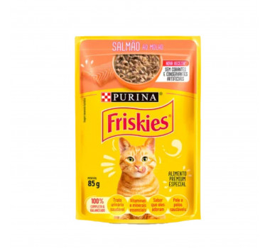 Alimento Úmido Sachê Friskies Salmão ao Molho Purina para Gatos Adultos - 85g