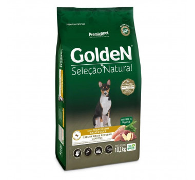 Ração Seca Golden Seleção Natural para Cães Adultos Porte Pequeno Frango com Batata Doce - 10,1kg