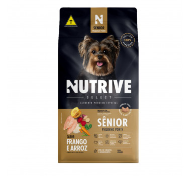 Ração Seca Nutrive Select para Cães Senior de Porte Pequeno Sabor Frango e Arroz - 2,5kg