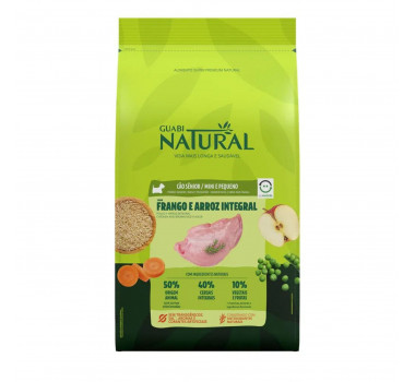 Ração Seca Guabi Natural Frango e Arroz Integral para Cães Senior Raças Mini e Pequenas - 2,5kg