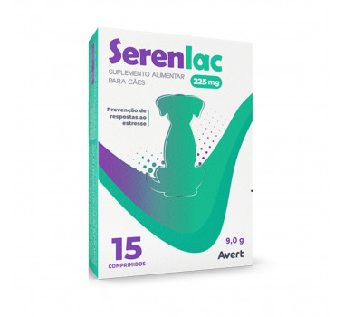 Suplemento Serenlac 225mg Avert para Cães e Gatos - 15 comprimidos