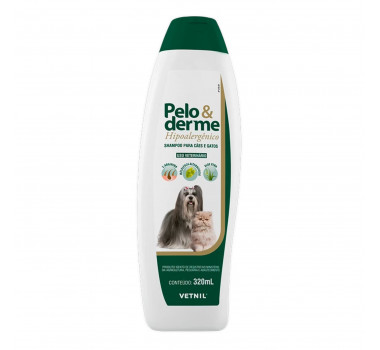 Shampoo Hipoalergênico Pelo e Derme Vetnil para Cães e Gatos - 320ml 