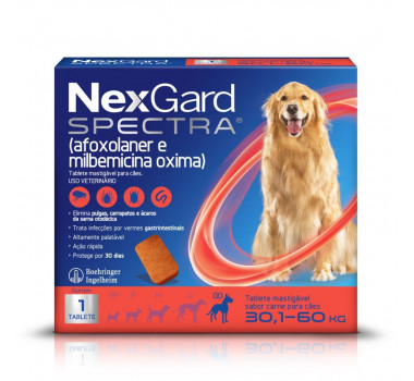 Antipulgas e Carrapatos Nexgard Spectra para Cães de 30,1-60kg