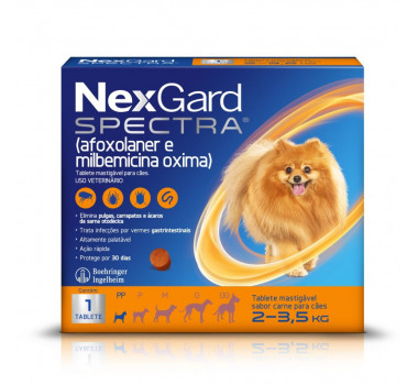 Antipulgas e Carrapatos Nexgard Spectra para Cães de 2-3,5kg 