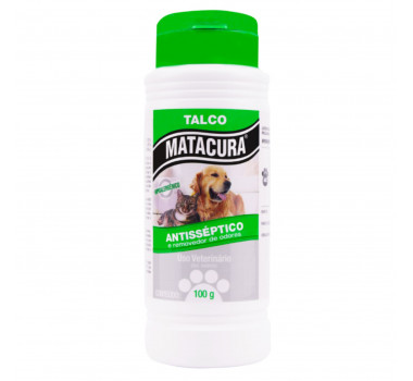 Talco Antisséptico Hipoalergênico Matacura para Cães - 100g
