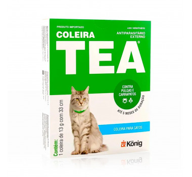 Coleira Antiparasitária Tea Konig 13g para Gatos - 33cm