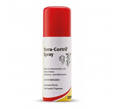 Spray Antibiótico e Anti-inflamatório Terra Cortril Zoetis - 125ml