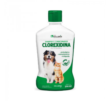 Shampoo e Condicionador 5 em 1  Clorexidina Keldrin para Cães e Gatos - 500ml
