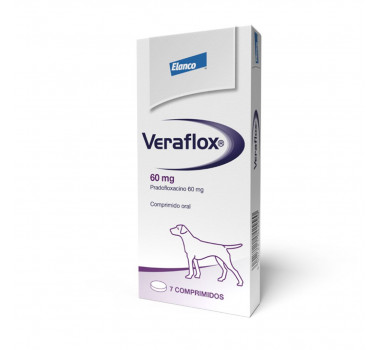 Antibiótico Veraflox 60mg Elanco para Cães - 7 comprimidos