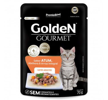 Ração Úmida Sachê Golden Gourmet Atum para Gatos Adultos - 70g
