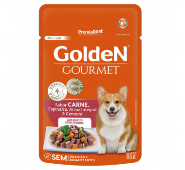 Ração Úmida Sachê Golden Gourmet Carne para Cães Adultos Porte Pequeno - 85g