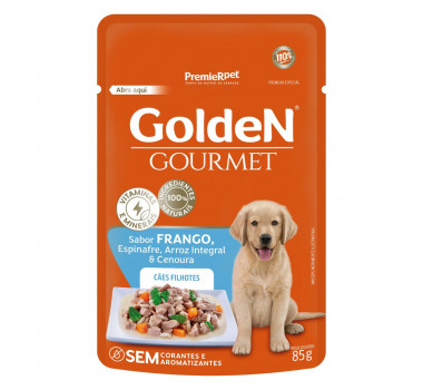 Ração Úmida Sachê Golden Gourmet Frango para Cães Filhotes - 85g