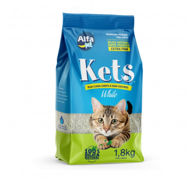 Granulado Sanitário Kets White Sensitive para Gatos - 1,8kg