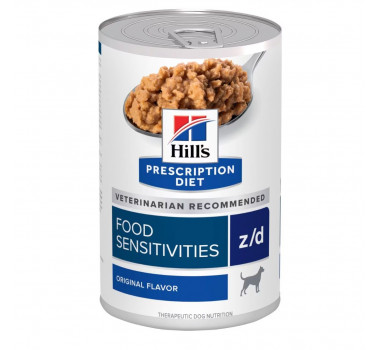Ração Úmida Lata Hills Prescription Diet Z/D Food Sensitivities para Cães - 370g