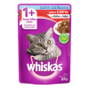Ração Úmida Sachê Whiskas Carne ao Molho para Gatos Adultos Castrados - 85g - 1