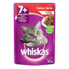 Ração Úmida Sachê Whiskas Carne ao Molho 7+  para Gatos Acima de 7 Anos - 85g - 1